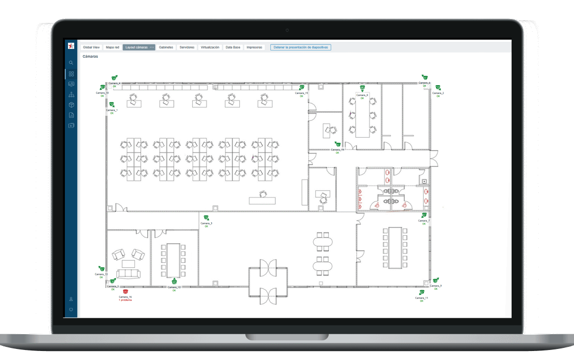 Dashboard Layout Cámaras
